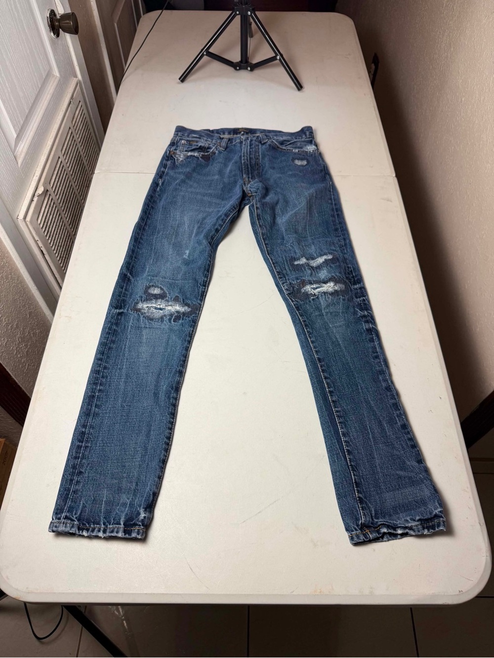 Used Polo Ralph Lauren distressed denim jeans 28x34
